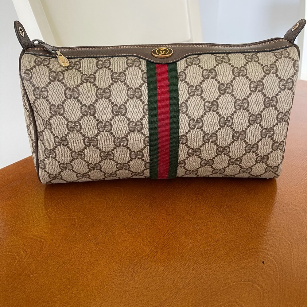 Gucci Vintage Monogram Canvas Shoulder Bag